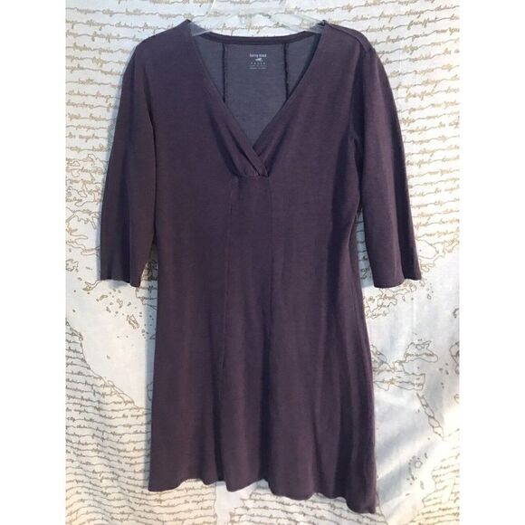 Horny Toad Co Small Purple Tencel Organic Cotton V-Neck Jersey Dress.    Ff - Picture 1 of 5